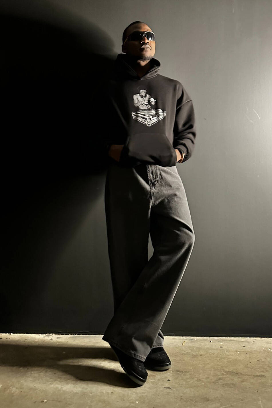 Bruce Lee Siyah Oversize Boxy Fit Hoodie - 2