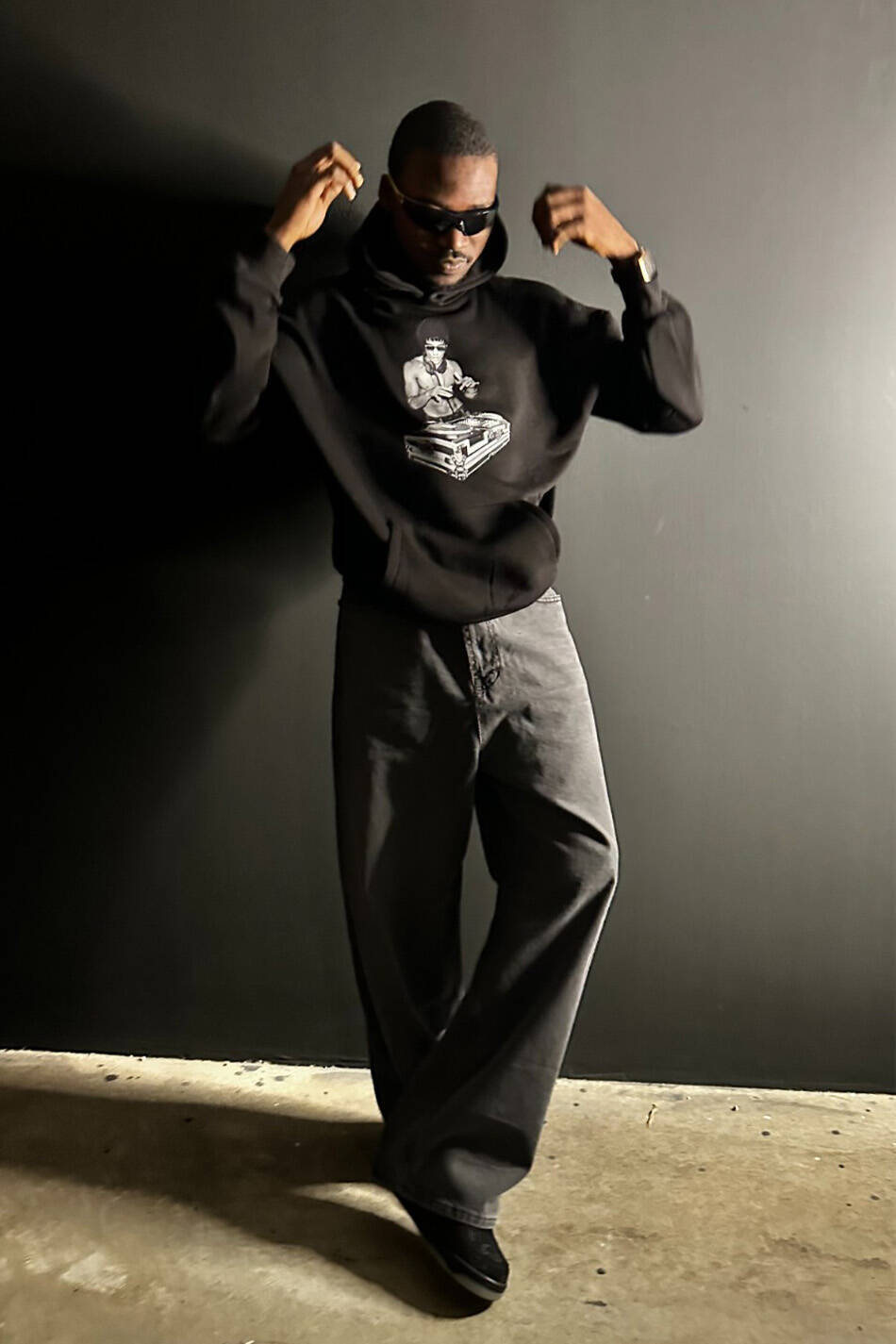 Bruce Lee Siyah Oversize Boxy Fit Hoodie - 3