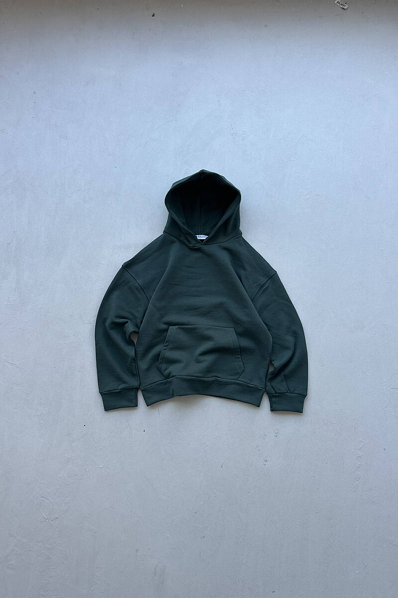Çam Yeşili Oversize Boxy Fit Hoodie - SOLDOUT