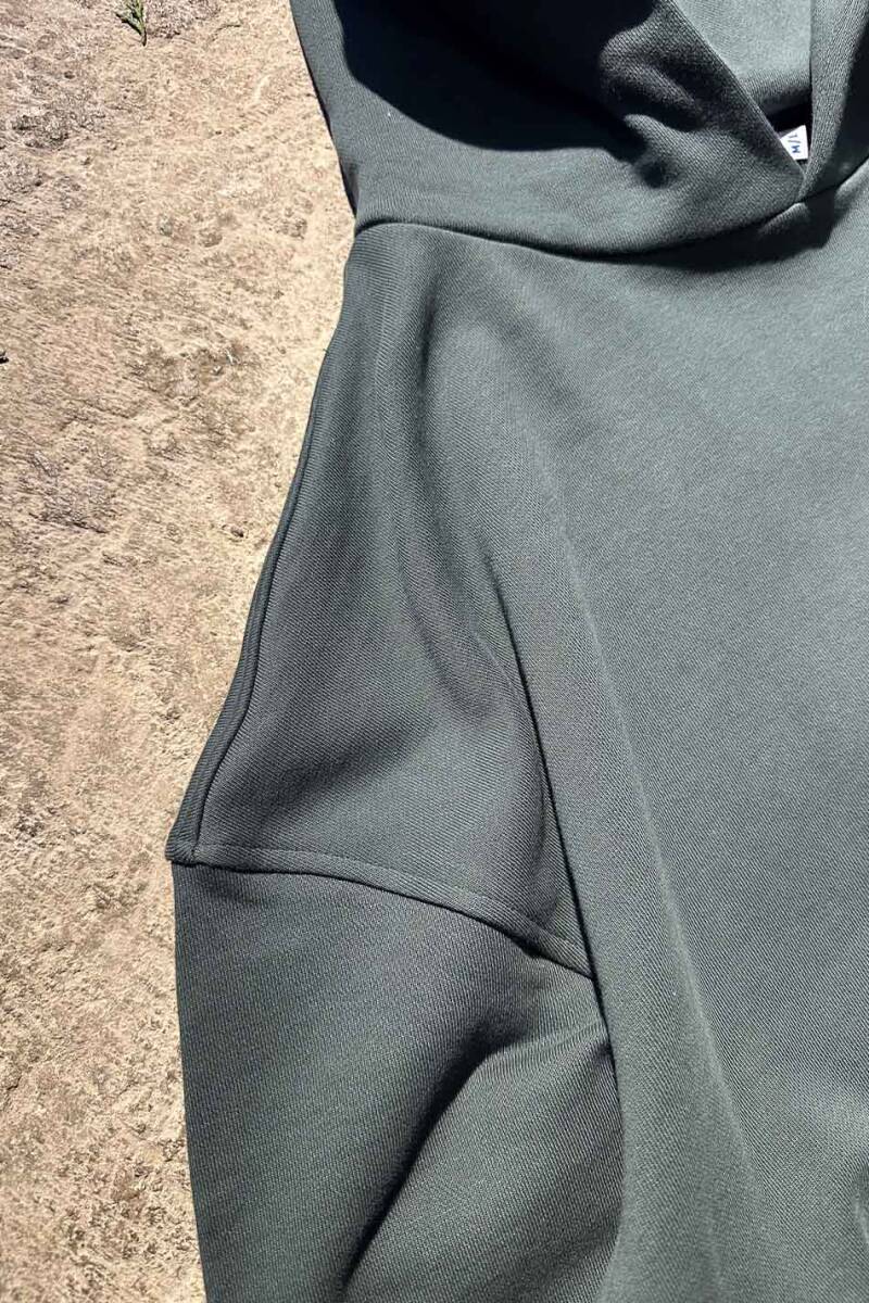 Çam Yeşili Heavyweight Oversize Boxy Fit Hoodie - 6