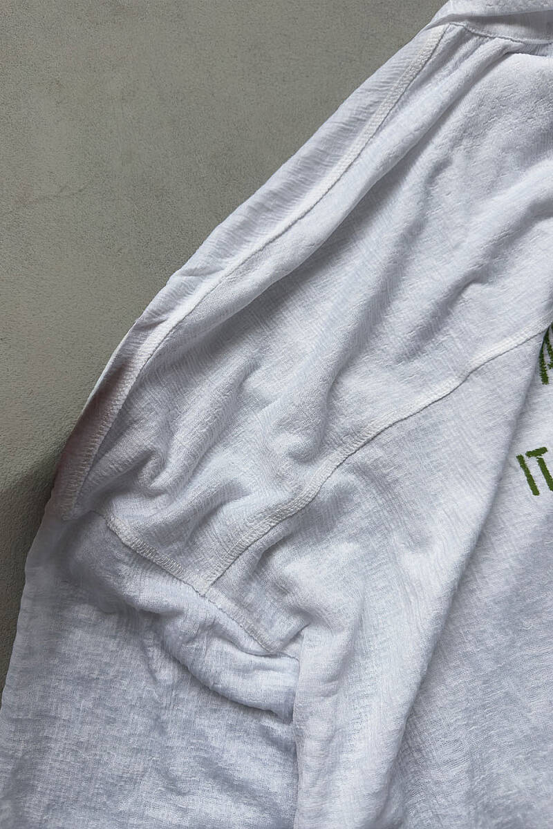 Awakenings Club Cepli Beyaz Oversize Gömlek - 5