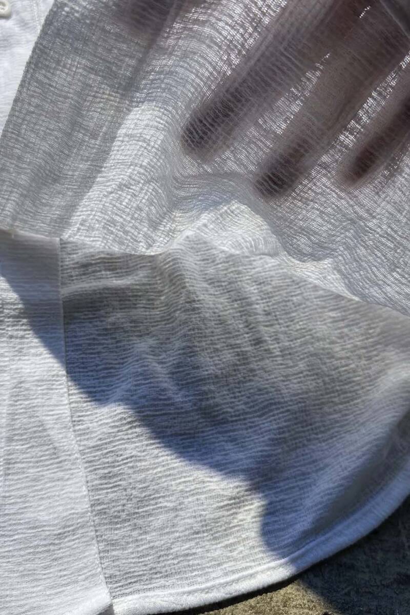 Cepli Beyaz Oversize Essential Gömlek - 9