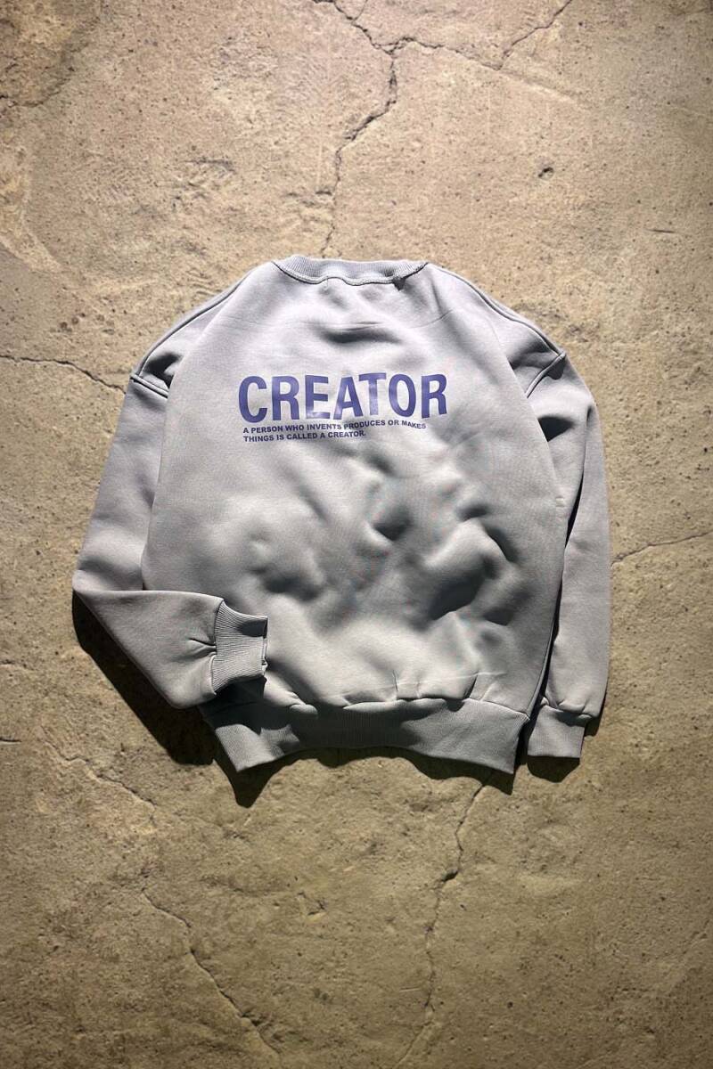 Creator Gri Oversize Boxy Fit Sweatshirt - SOLDOUT