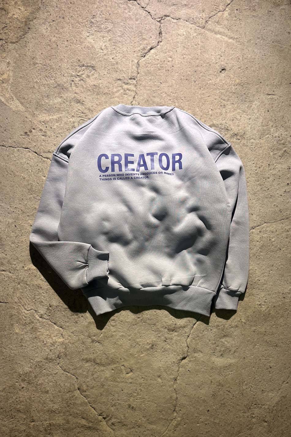 Creator Gri Oversize Boxy Fit Sweatshirt - SOLDOUT