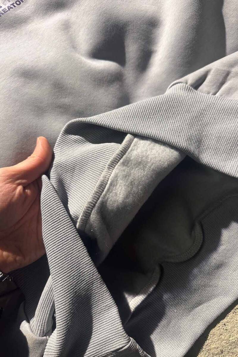 Creator Gri Oversize Boxy Fit Sweatshirt - 4