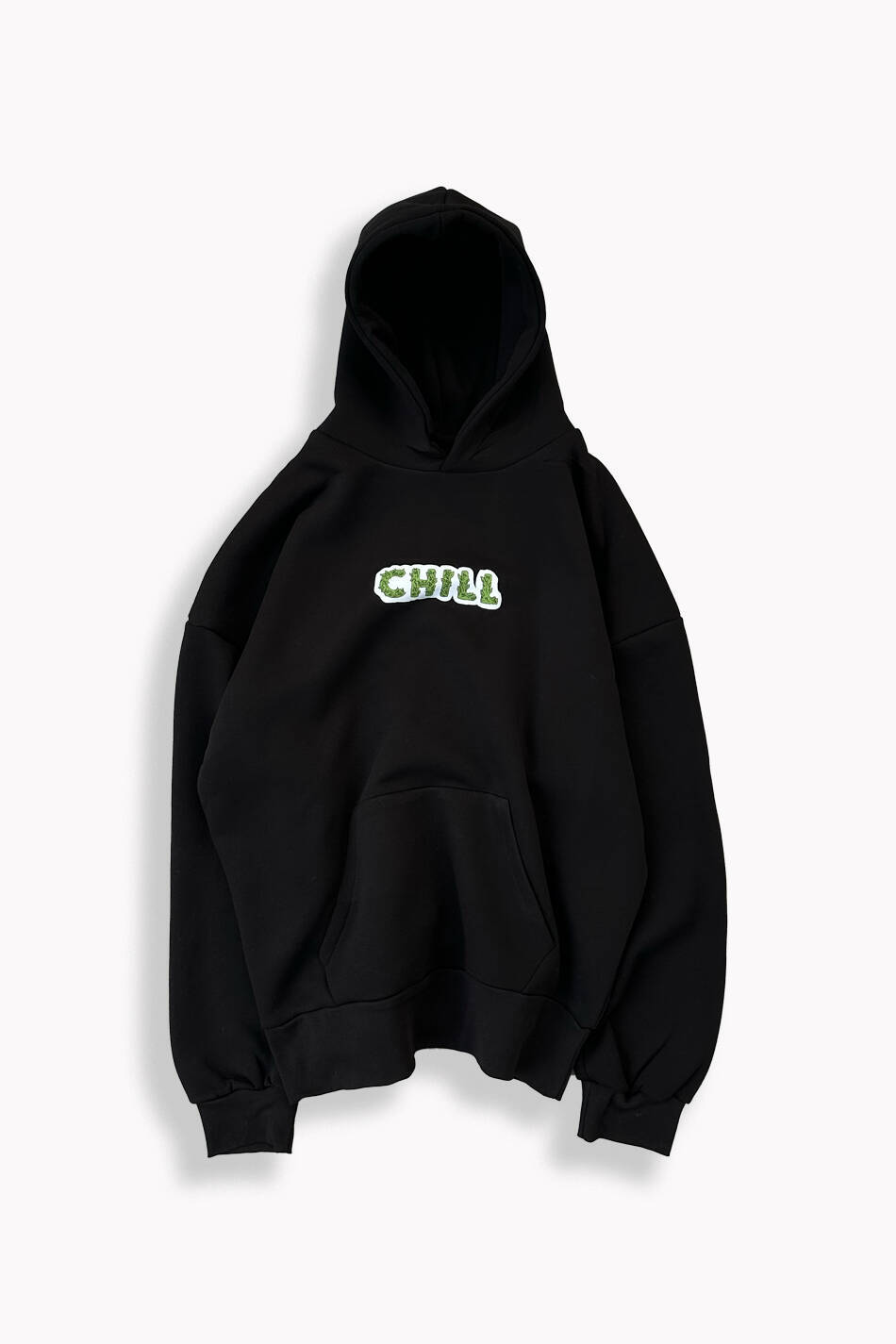 Chill Siyah Oversize Boxy Fit Hoodie - SOLDOUT