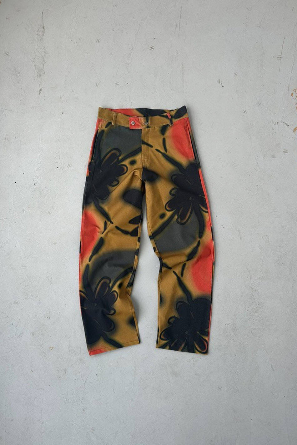 Çiçek Desenli Renkli Yüksek Bel Baggy Pantolon - SOLDOUT