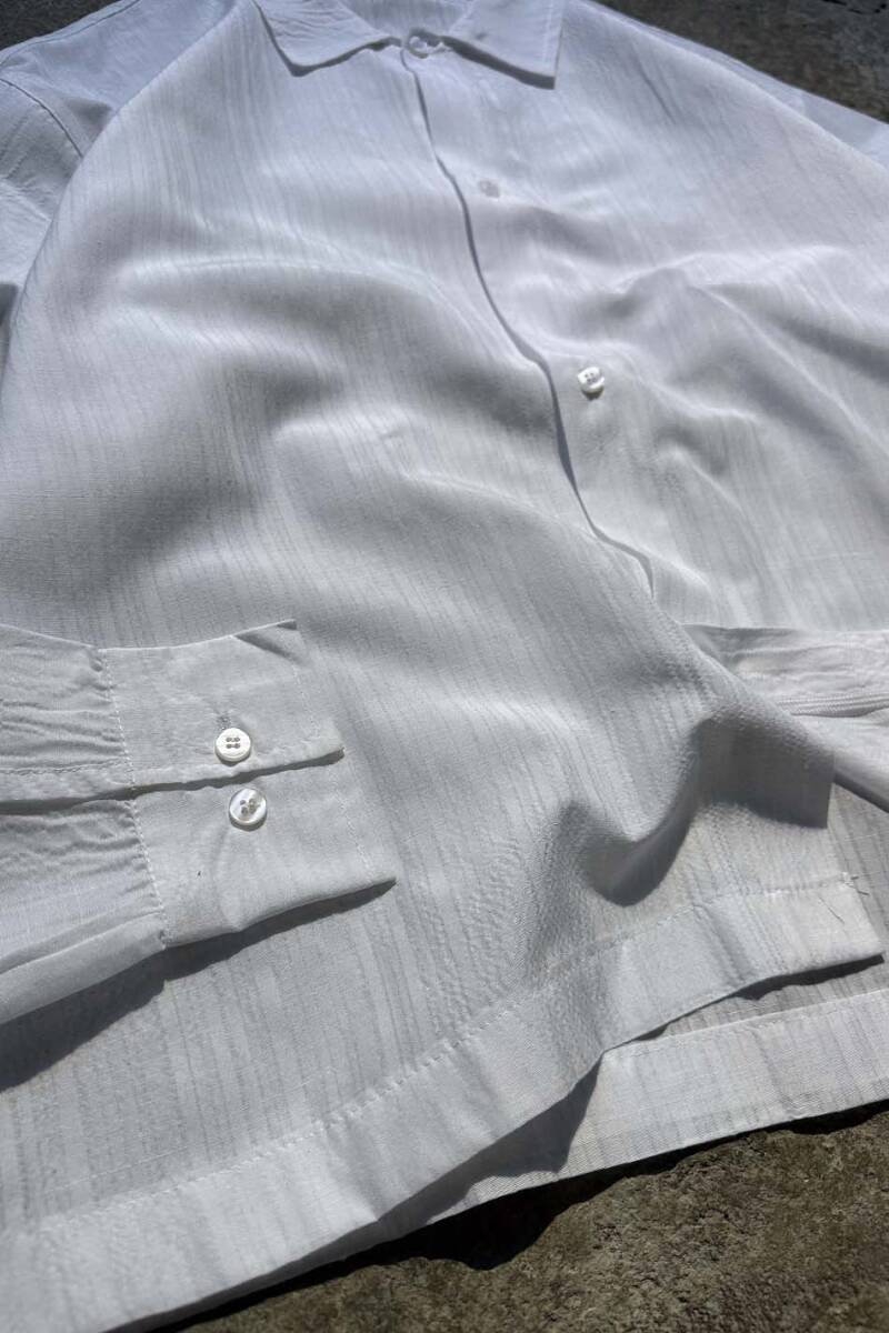 Çizgili Beyaz Oversize Gömlek - 3