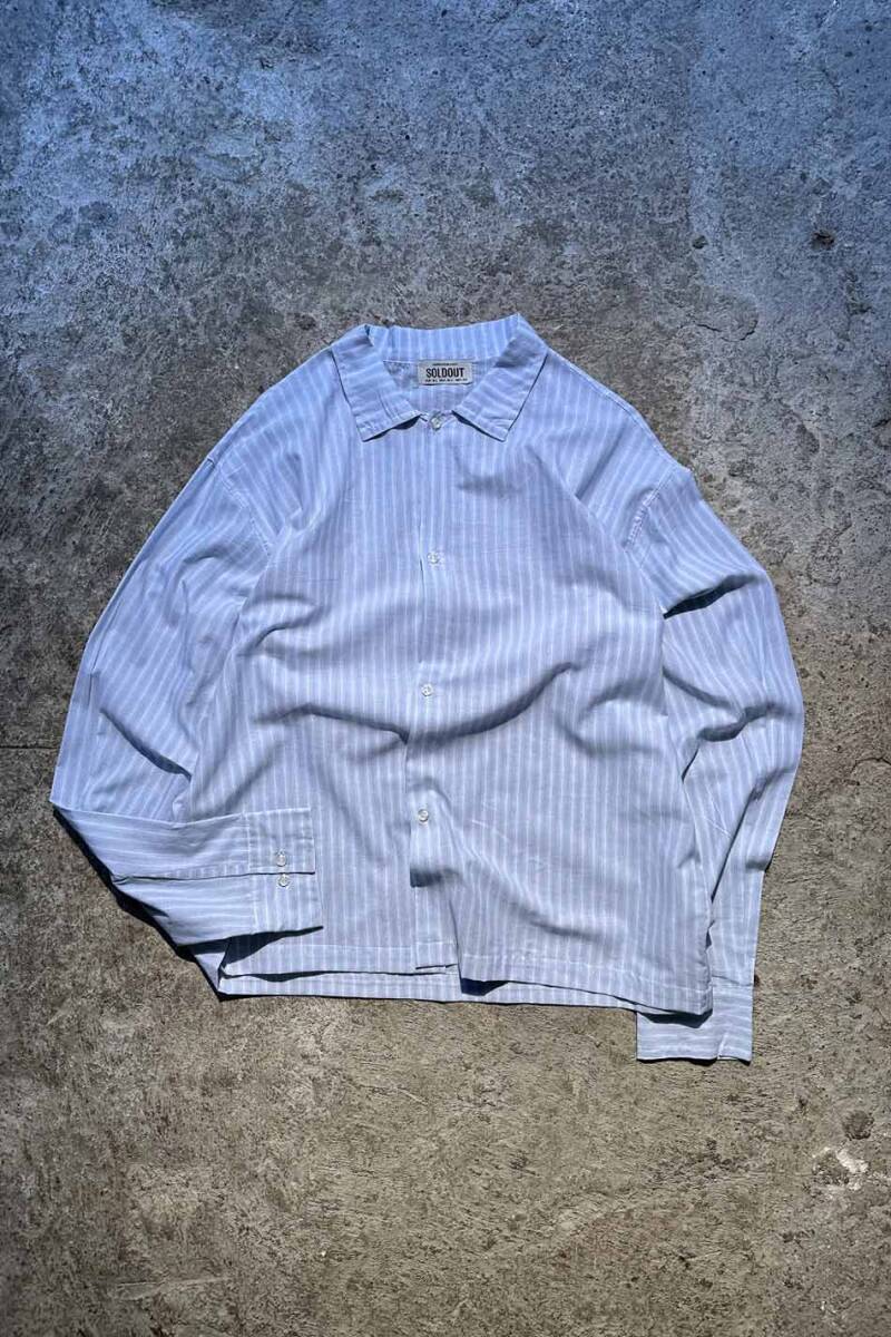 Çizgili Buz Mavi Oversize Gömlek - SOLDOUT