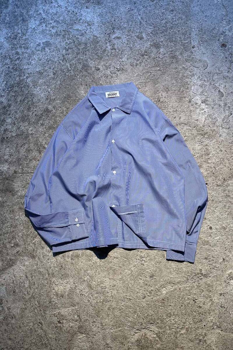 Çizgili Lacivert Oversize Gömlek - SOLDOUT