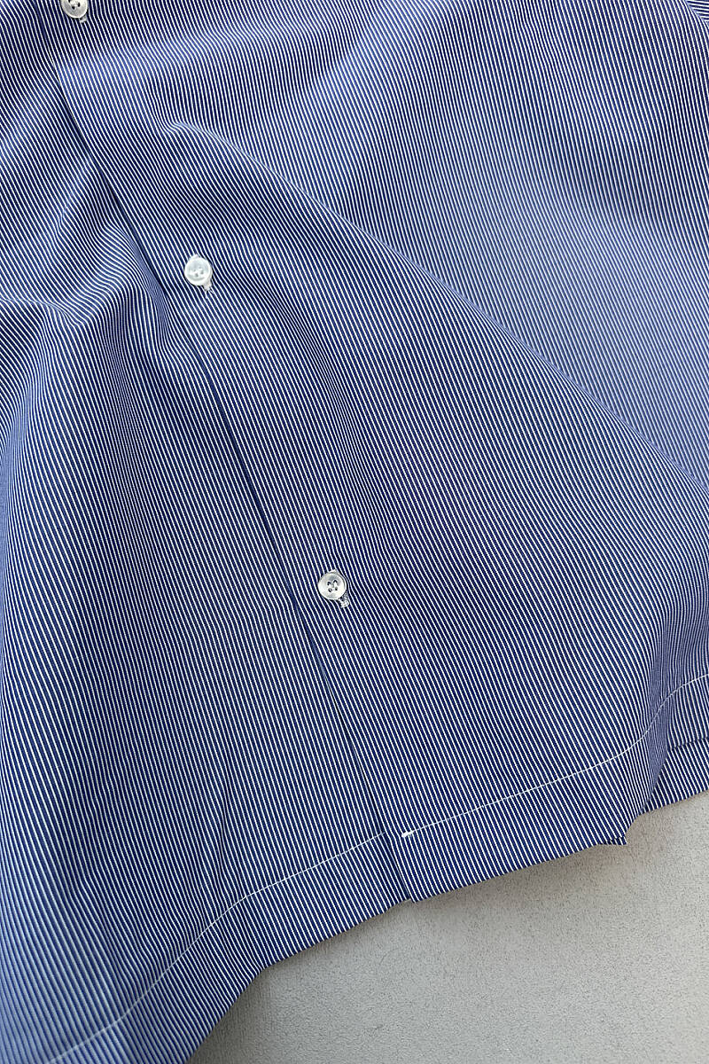 Çizgili Lacivert Oversize Gömlek - SOLDOUT (1)