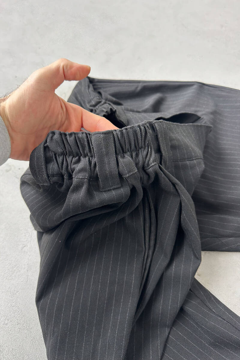 Çizgili Siyah Fenna V1 Pantolon - 3