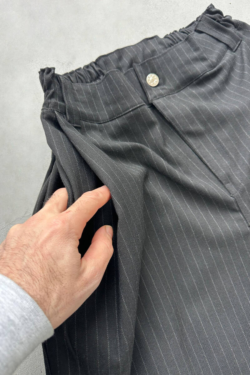 Çizgili Siyah Fenna V1 Pantolon - SOLDOUT (1)