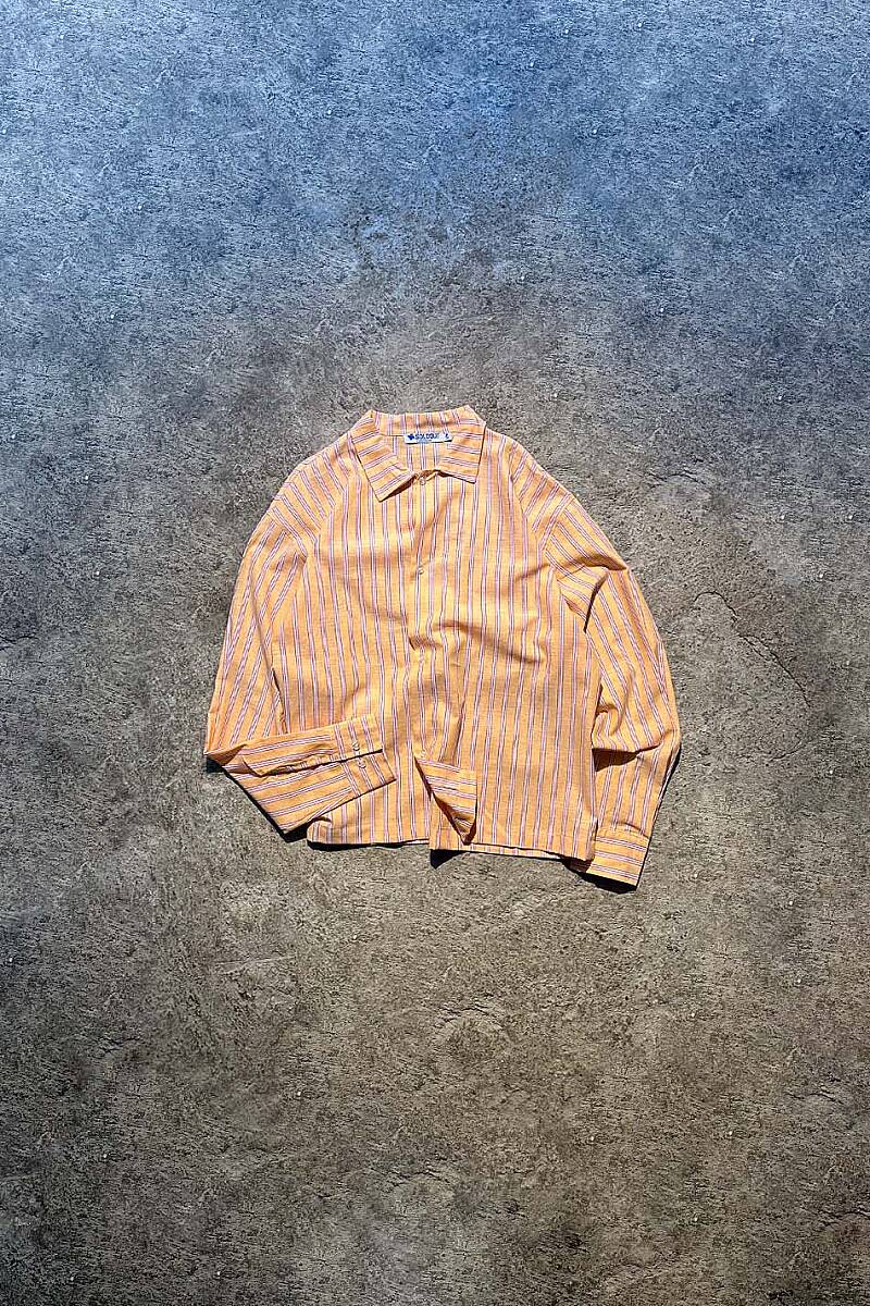  Çizgili Turuncu Oversize Gömlek - SOLDOUT (1)