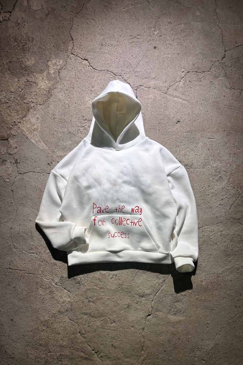 Collective Success Ekru Oversize Boxy Fit Hoodie - 1