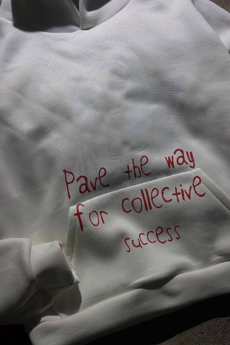 Collective Success Ekru Oversize Boxy Fit Hoodie - 3