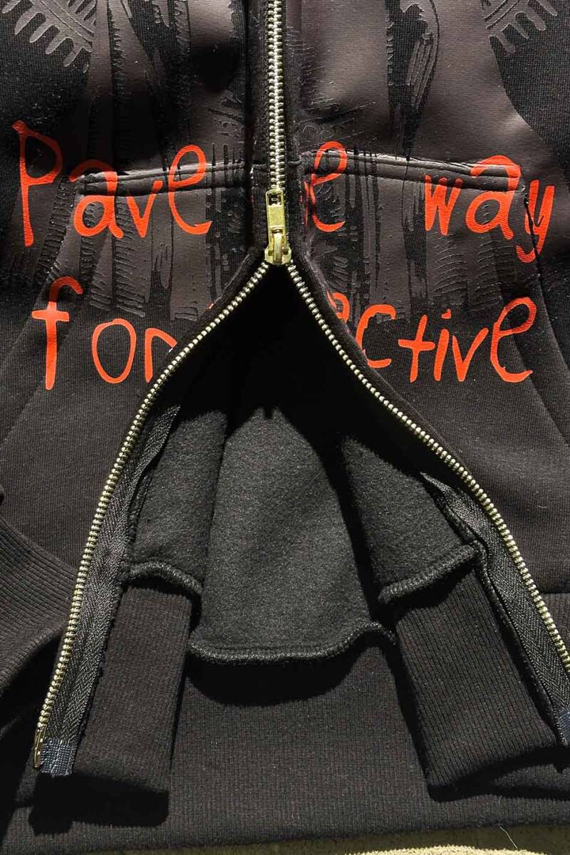 Collective Success Siyah Oversize Boxy Fit Zip Hoodie - 4