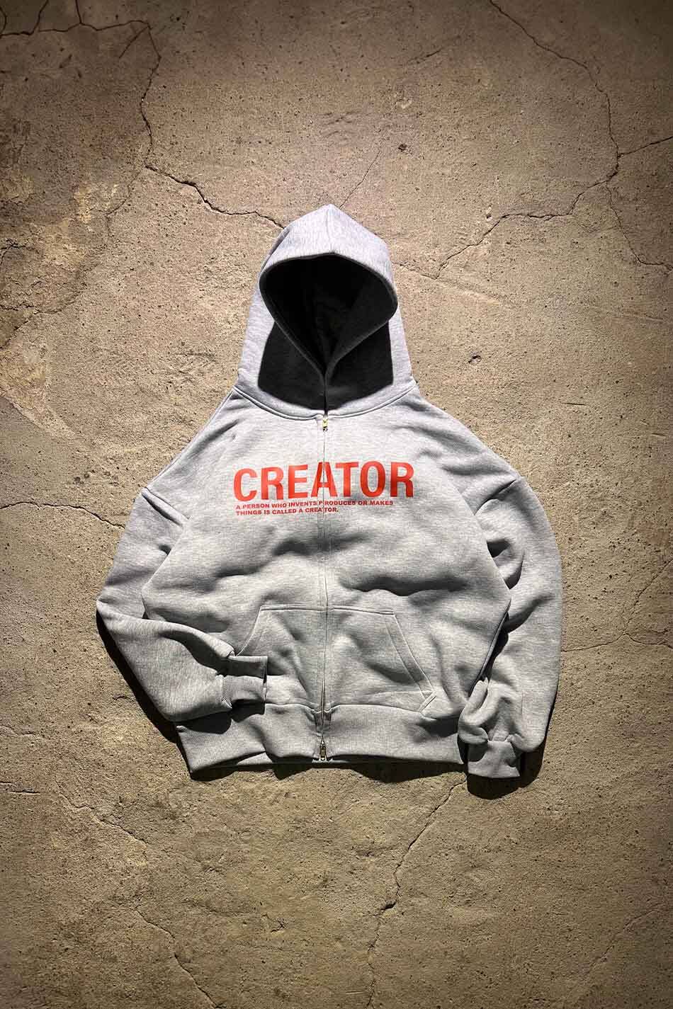Creator Gri Melanj Oversize Boxy Fit Zip Hoodie - SOLDOUT