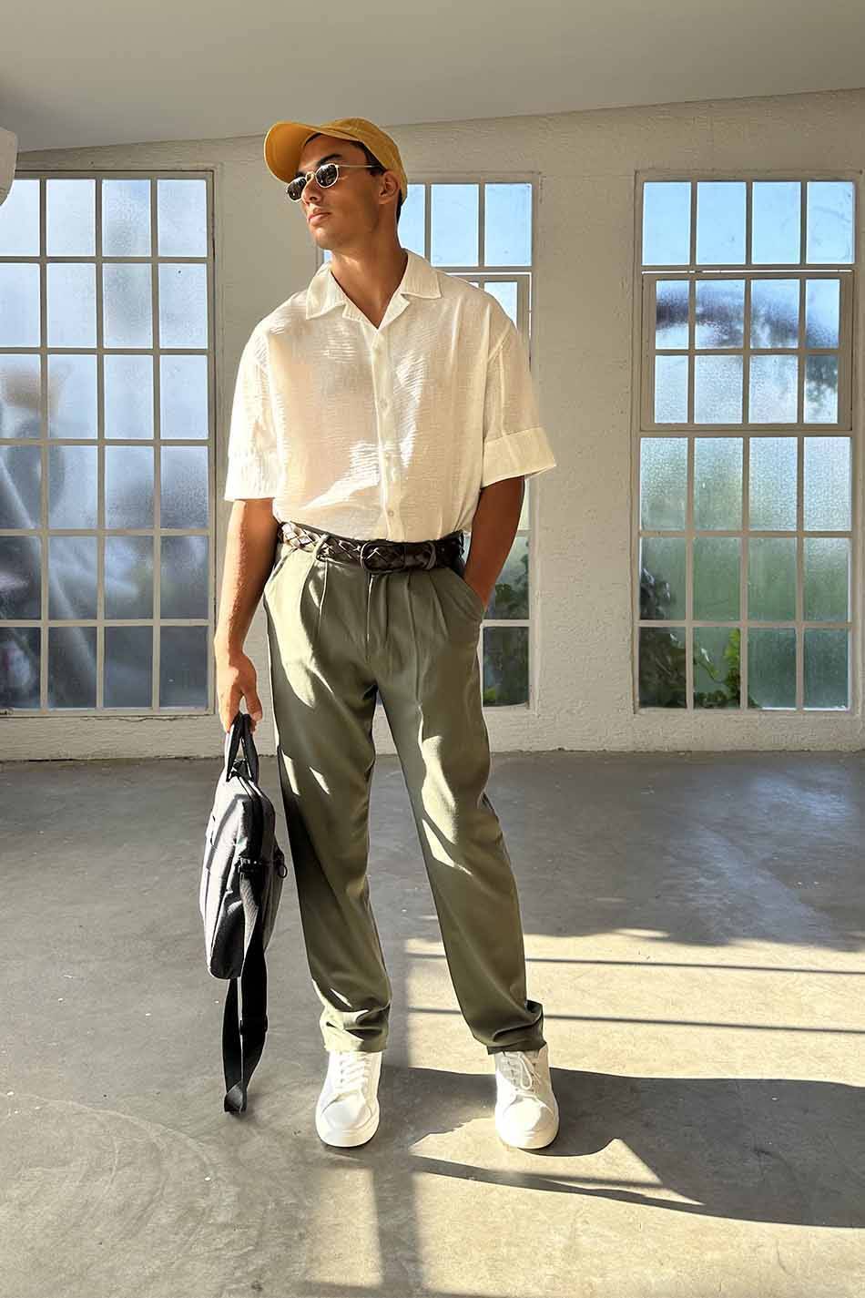 Crop Beyaz Pena Keten Gömlek - SOLDOUT