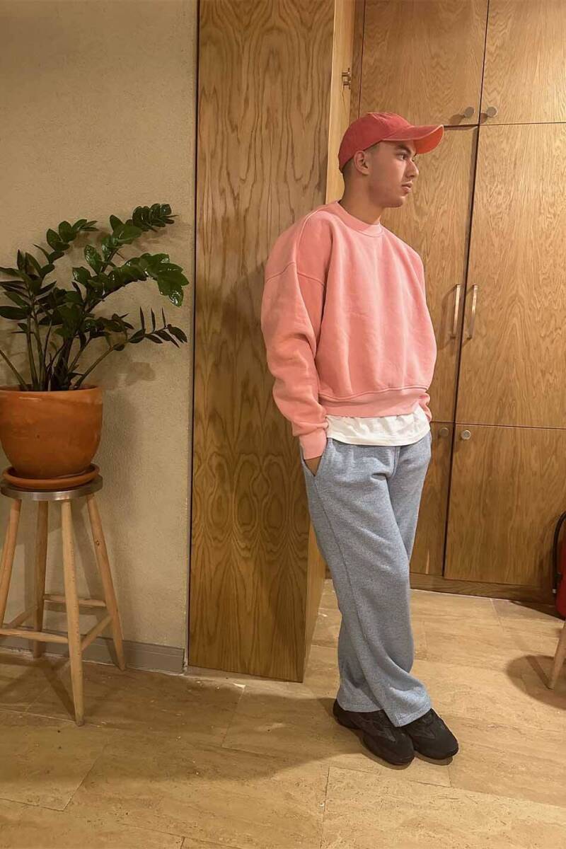 Denim Desenli Açık Mavi Baggy Eşofman - 6