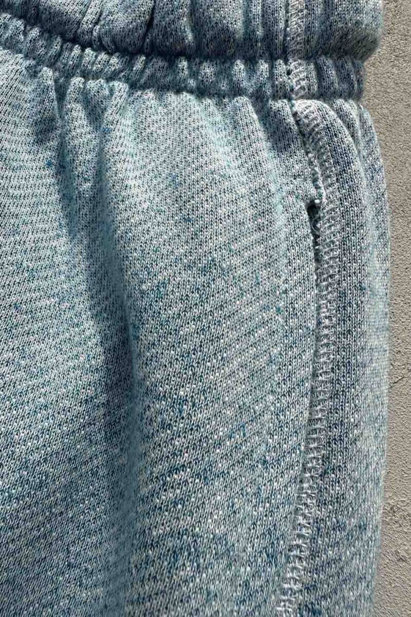Denim Desenli Açık Mavi Baggy Eşofman - 4