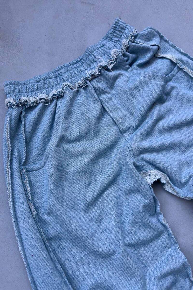Denim Desenli Pis Dikiş Detaylı Baggy Eşofman - SOLDOUT (1)