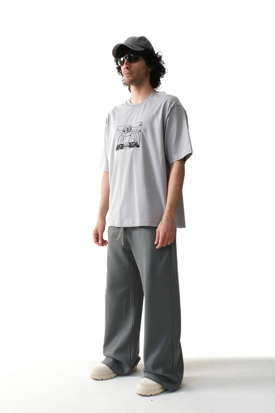 DJ Gri Oversize Tişört - 4