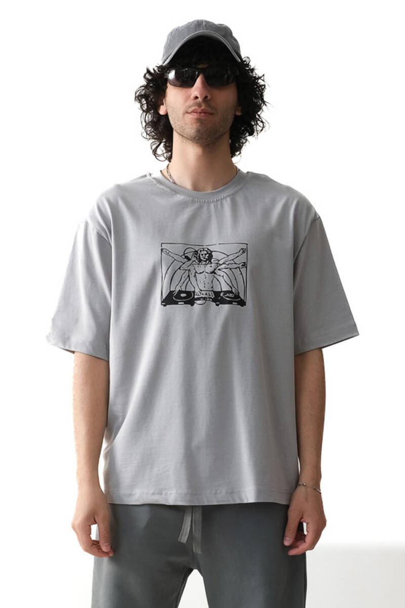 DJ Gri Oversize Tişört - 1