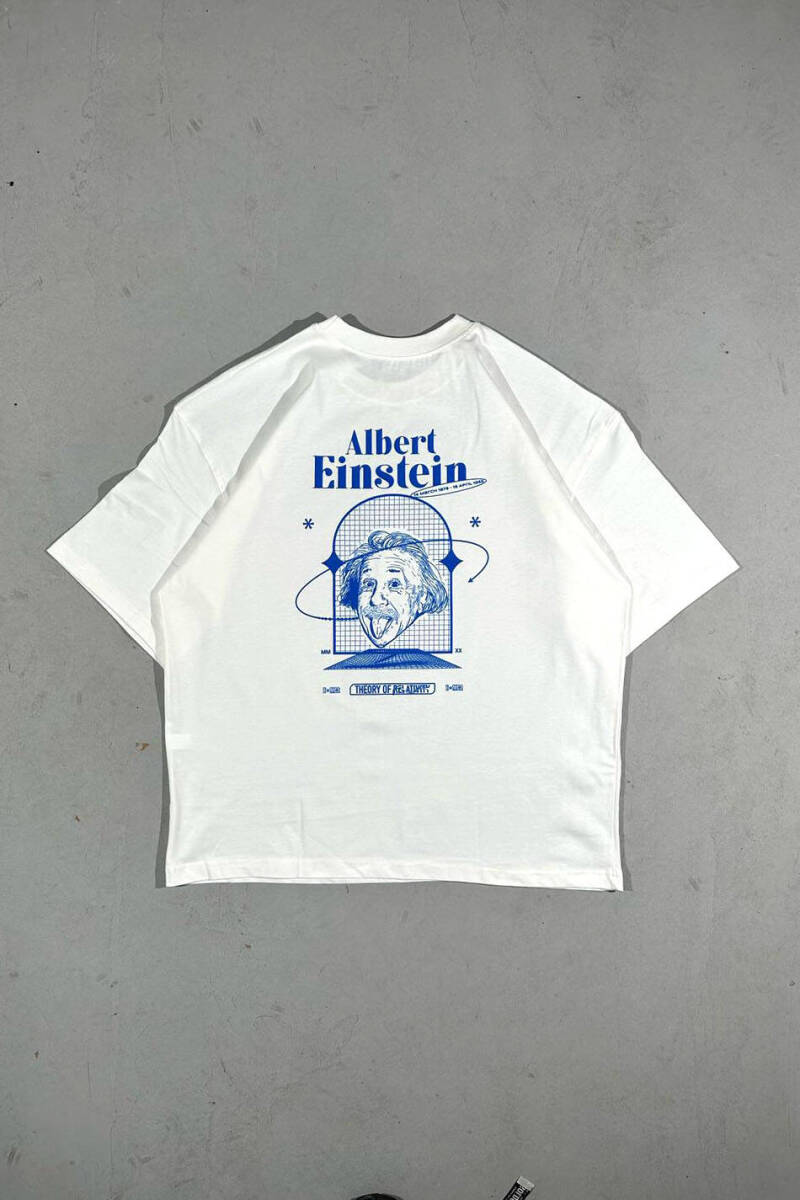 Einstein Baskılı Oversize Tişört - 1