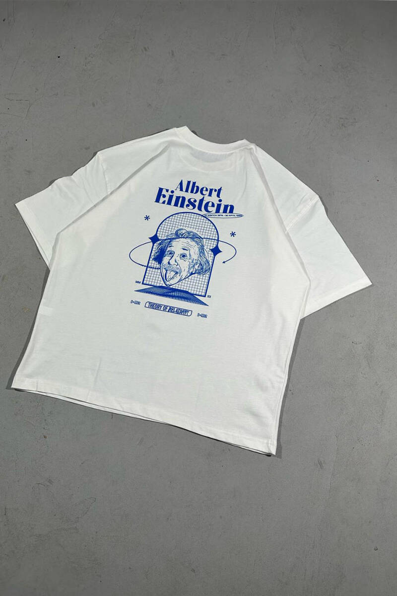 Einstein Baskılı Oversize Tişört - 2
