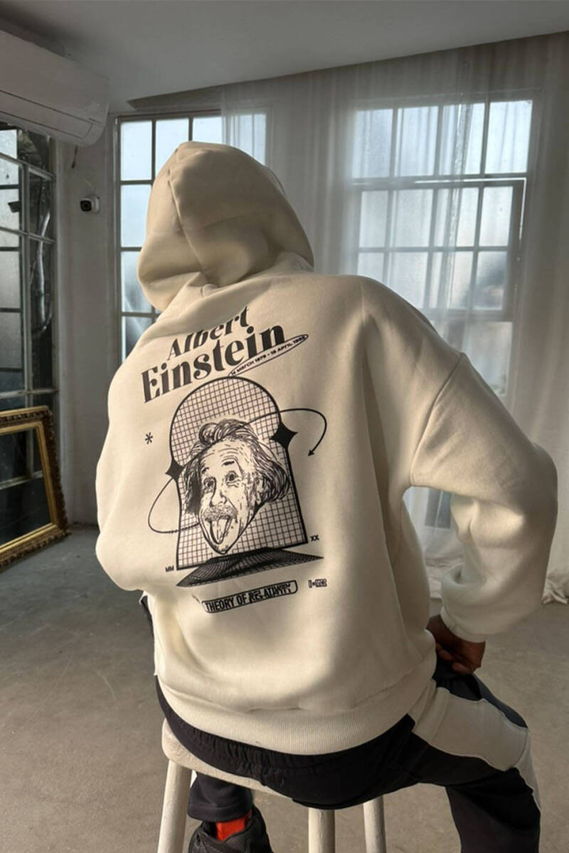 Einstein Ekru Oversize Boxy Fit Hoodie - SOLDOUT