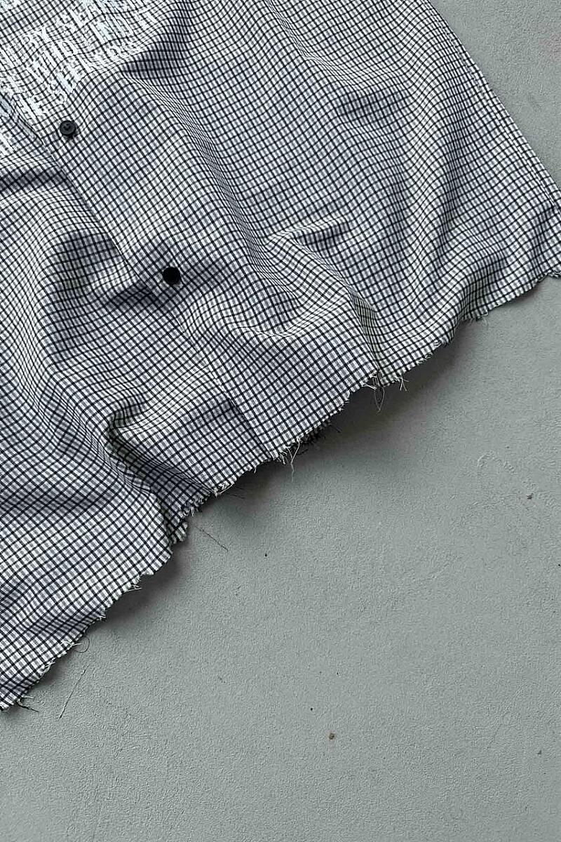 B.Bistami Ekoseli Distressed Kolsuz Boxy Fit Gömlek - 3