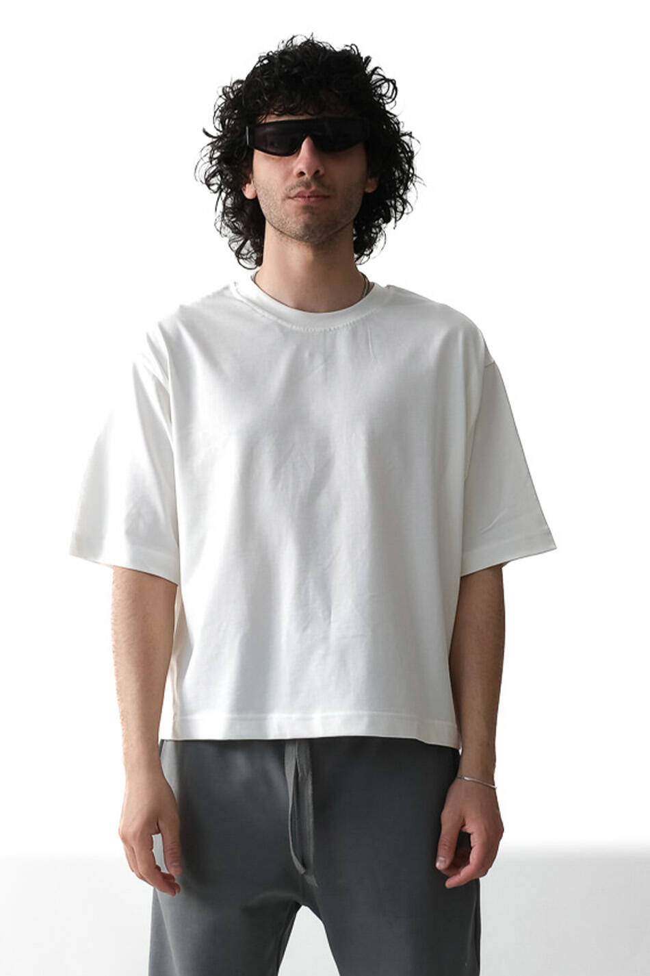 Ekru Boxy Fit Tişört - SOLDOUT