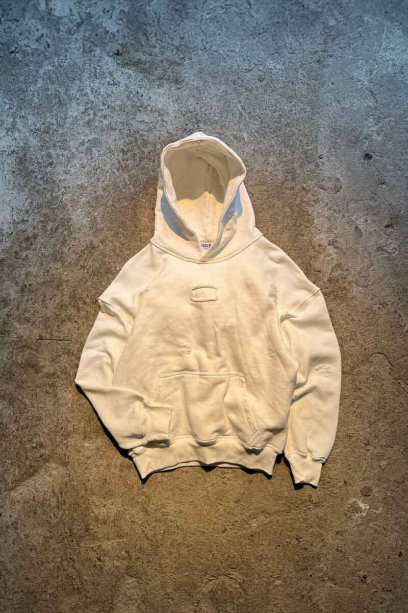 Ekru Handmade Distressed Oversize Boxy Fit Hoodie - SOLDOUT
