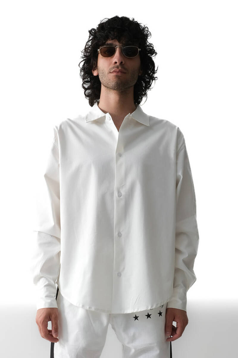 Ekru Essential Oversize Gömlek 