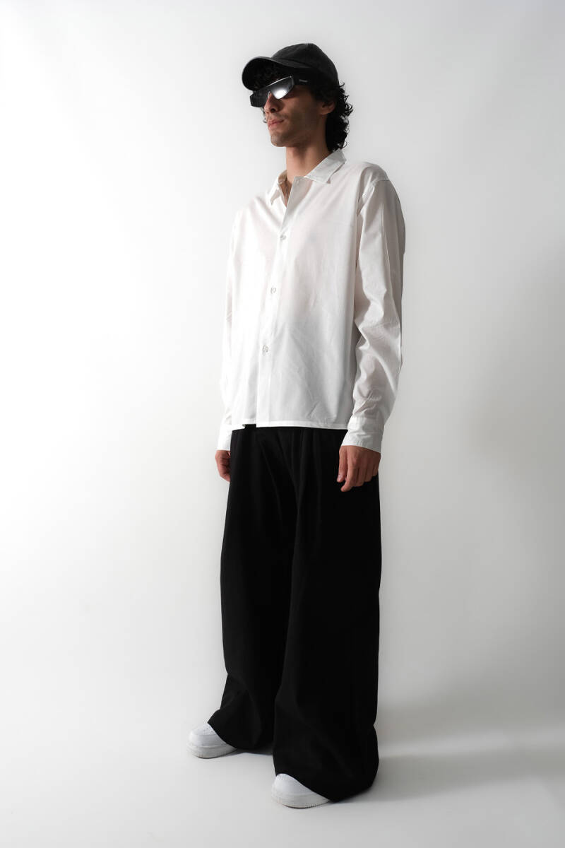 Ekru Oversize Gömlek - 2