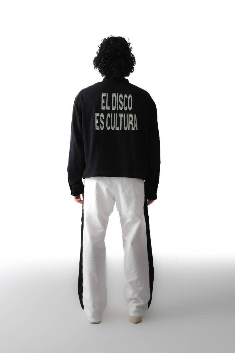 El Disco Siyah Boxy Fit Crop %100 Pamuk İnce Gömlek - 2