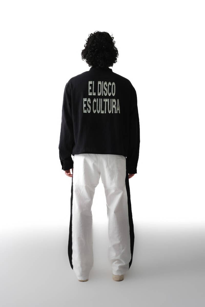 El Disco Siyah Boxy Fit Crop %100 Pamuk İnce Gömlek - 2