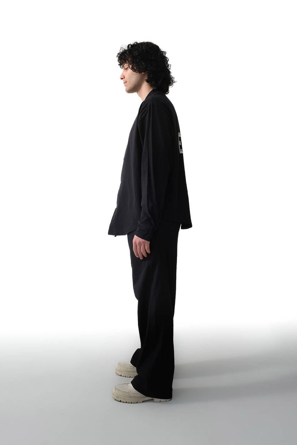 El Disco Siyah Oversize %100 Pamuk İnce Gömlek - 4