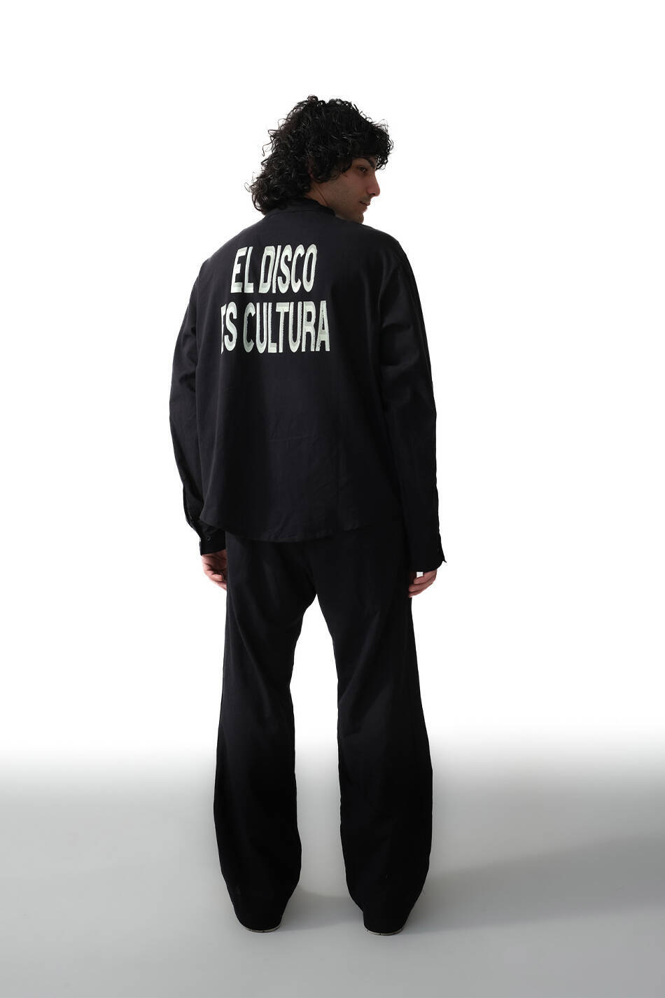 El Disco Siyah Oversize %100 Pamuk İnce Gömlek - 3