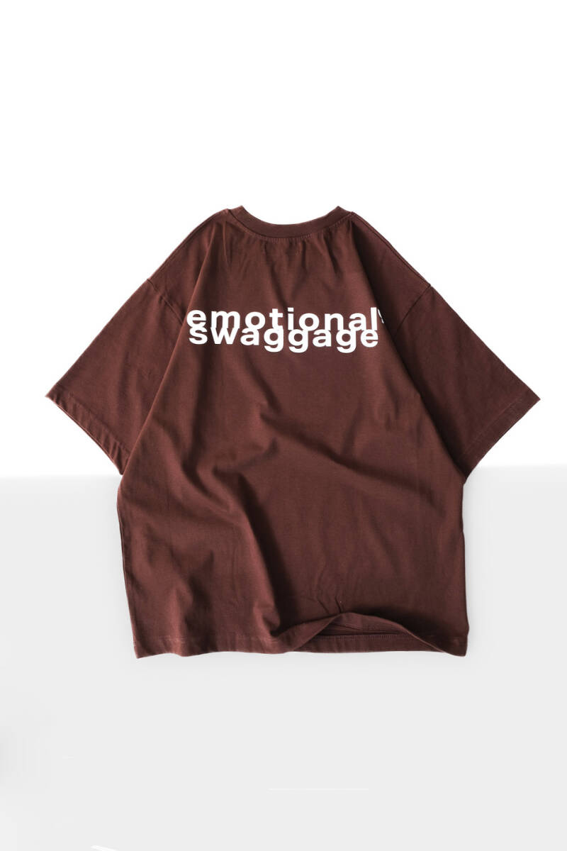 Emotional Swaggage Baskılı Acı Kahve Oversize Tişört - 1