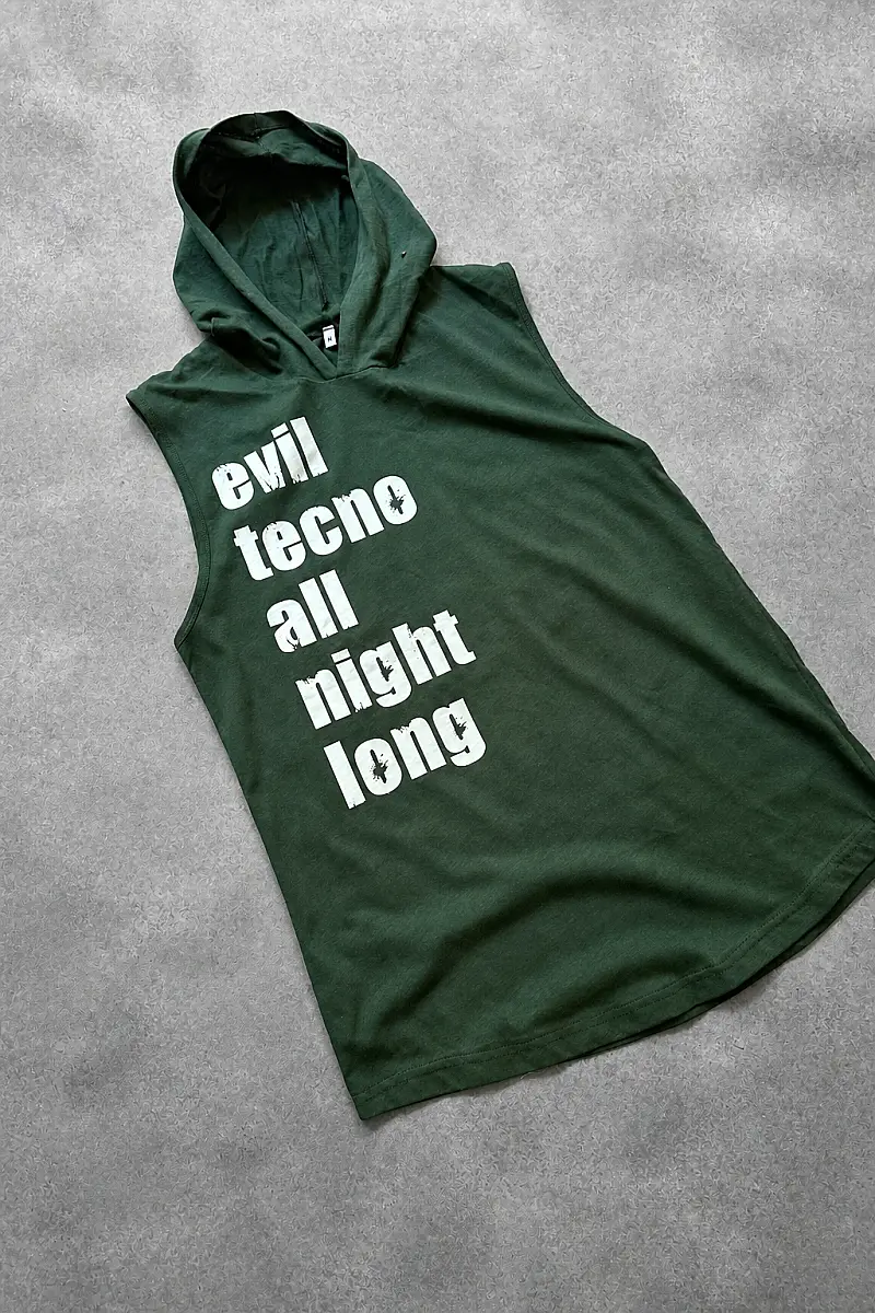 Evil Techno Koyu Yeşil Kapüşonlu Sporcu Atlet - SOLDOUT (1)