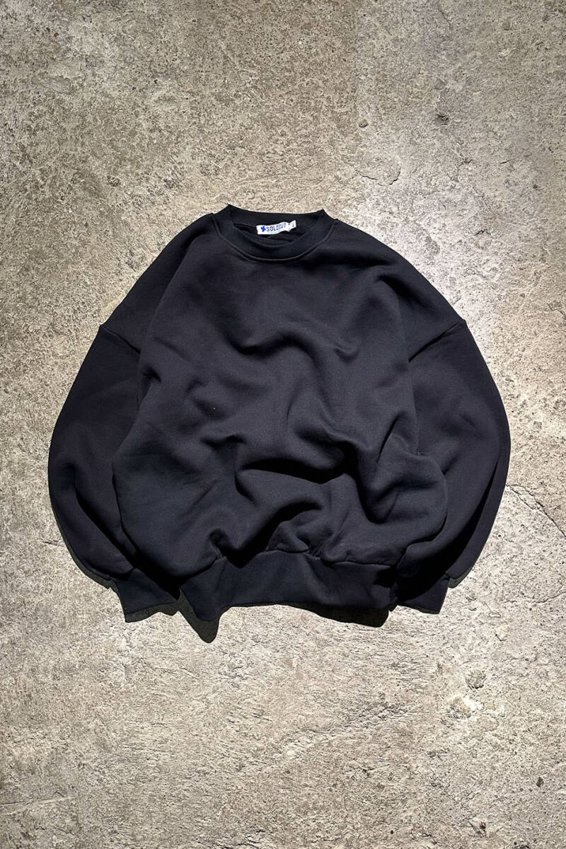 Extra Oversize Siyah Heavyweight (550GSM) Sweatshirt - SOLDOUT