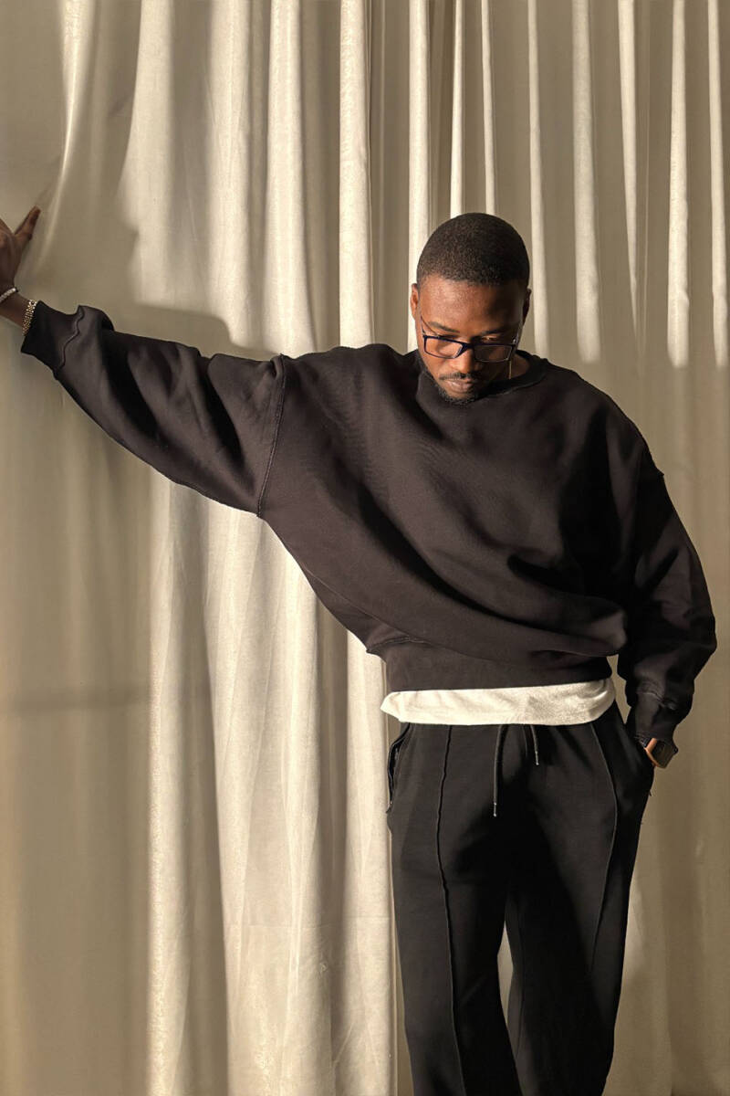 Extra Oversize Siyah Heavyweight Sweatshirt - 1