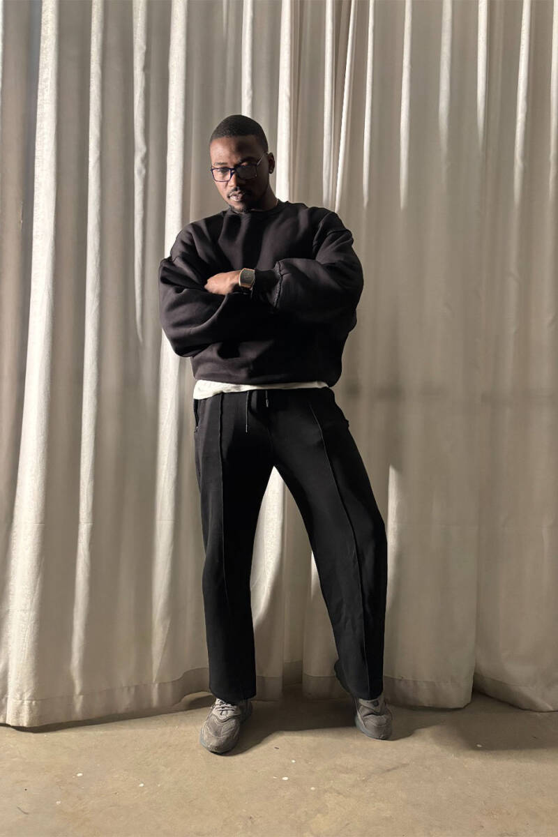 Extra Oversize Siyah Heavyweight Sweatshirt - 8