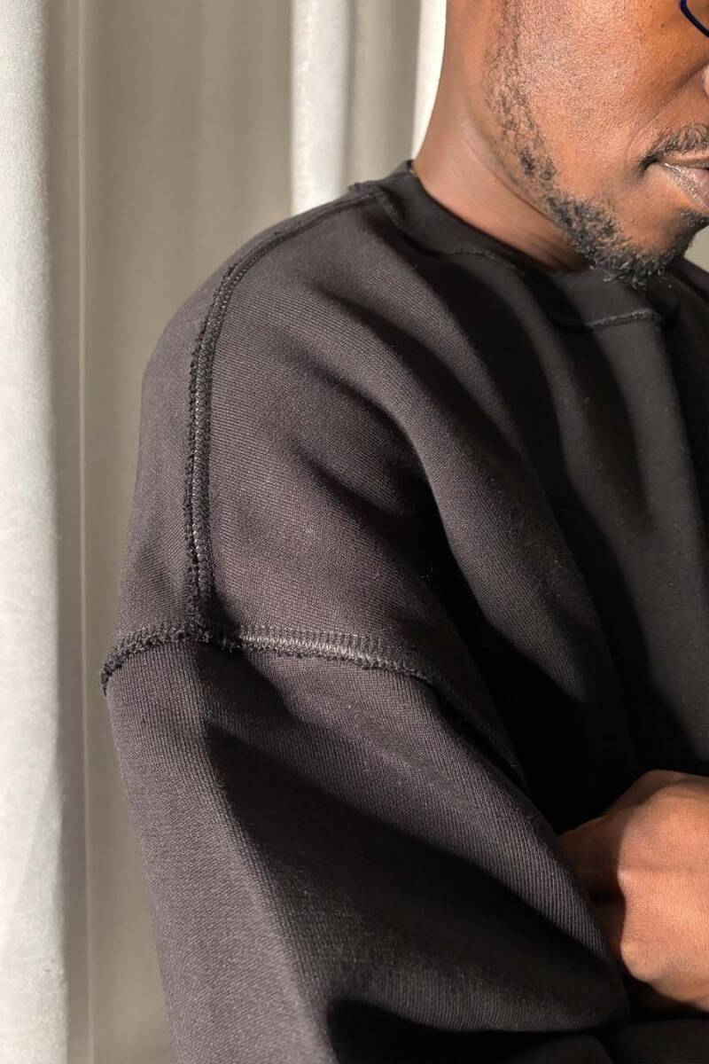 Extra Oversize Siyah Heavyweight Sweatshirt - 4