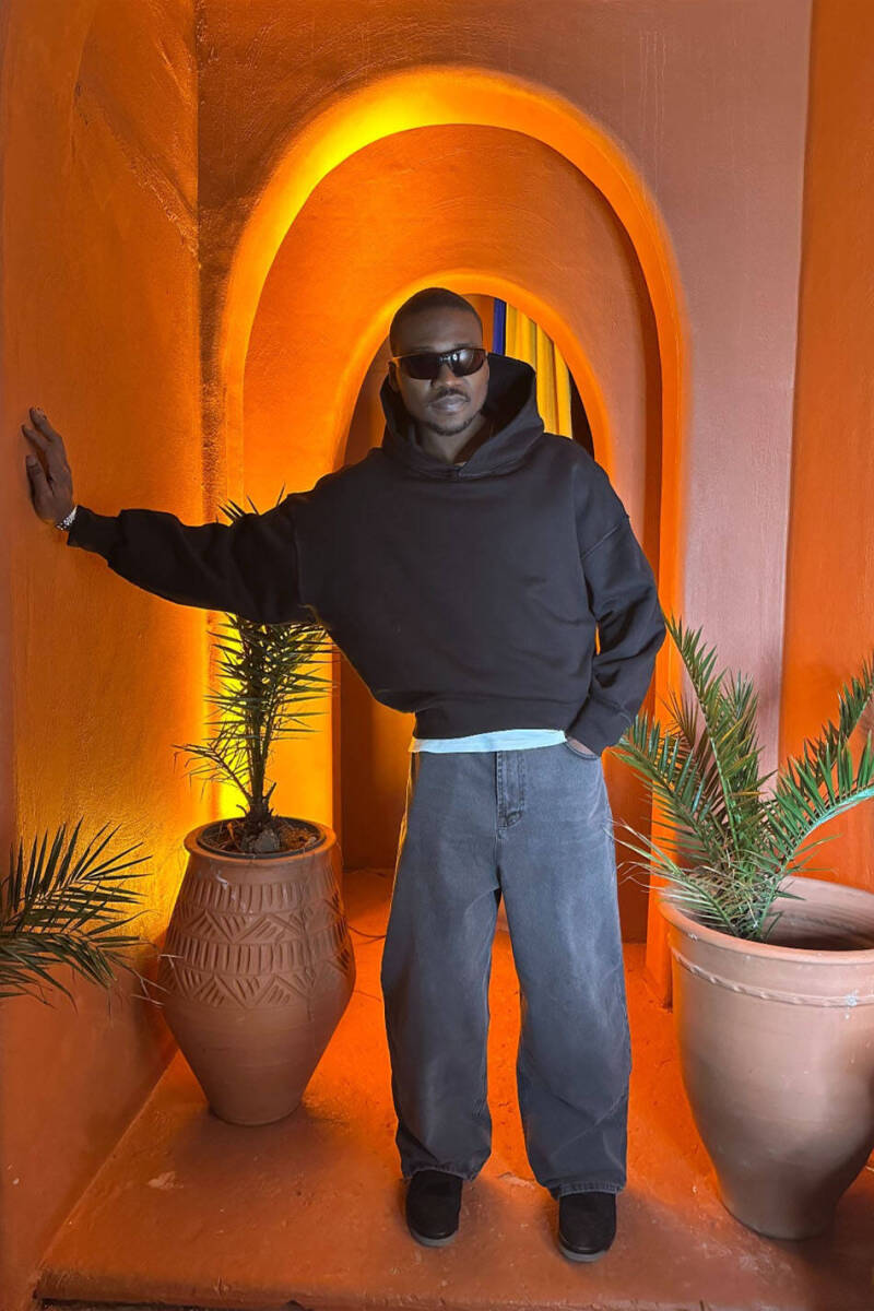 Extra Oversize Siyah Heavyweight Hoodie - 2