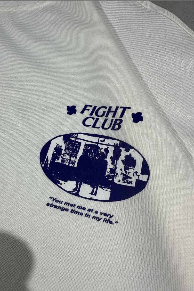 Fight Club Baskılı Dikiş Detaylı Oversize Tişört 