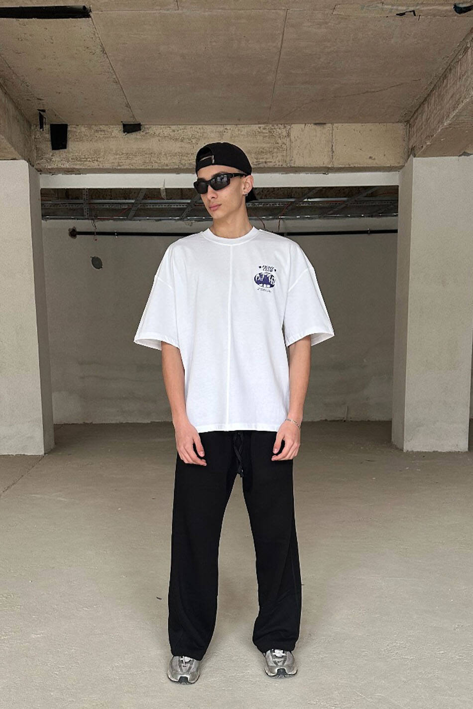 Fight Club Baskılı Ters Dikiş Detaylı Beyaz Heavyweight Oversize Tişört - SOLDOUT