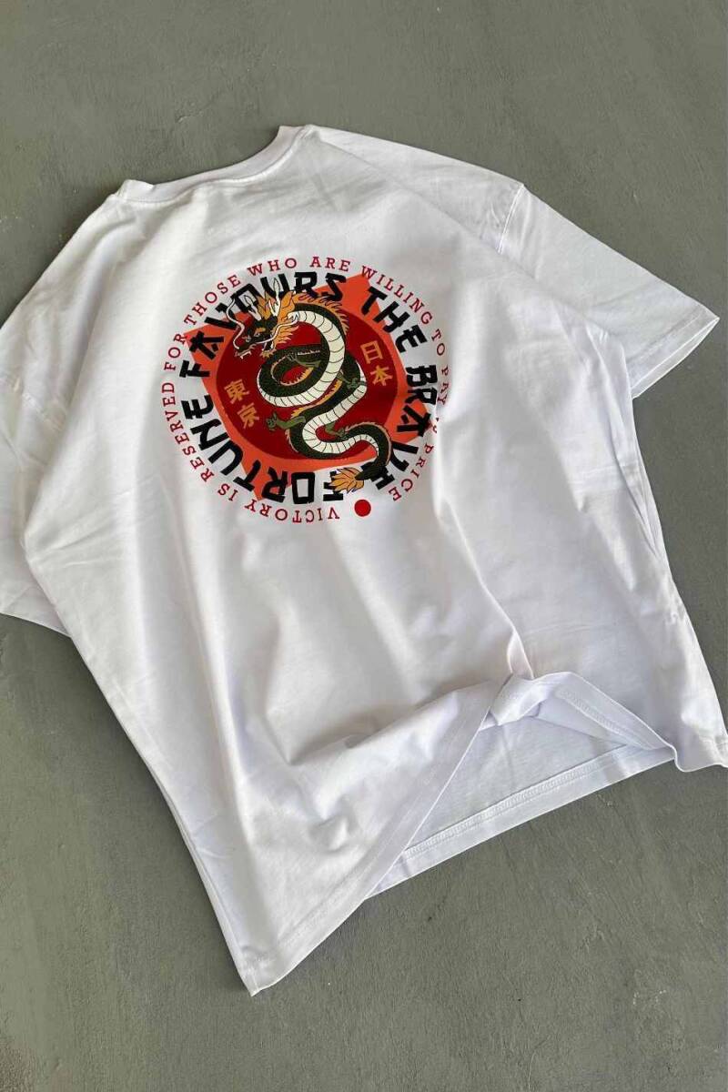 Fortune Baskılı Oversize Tişört - 2